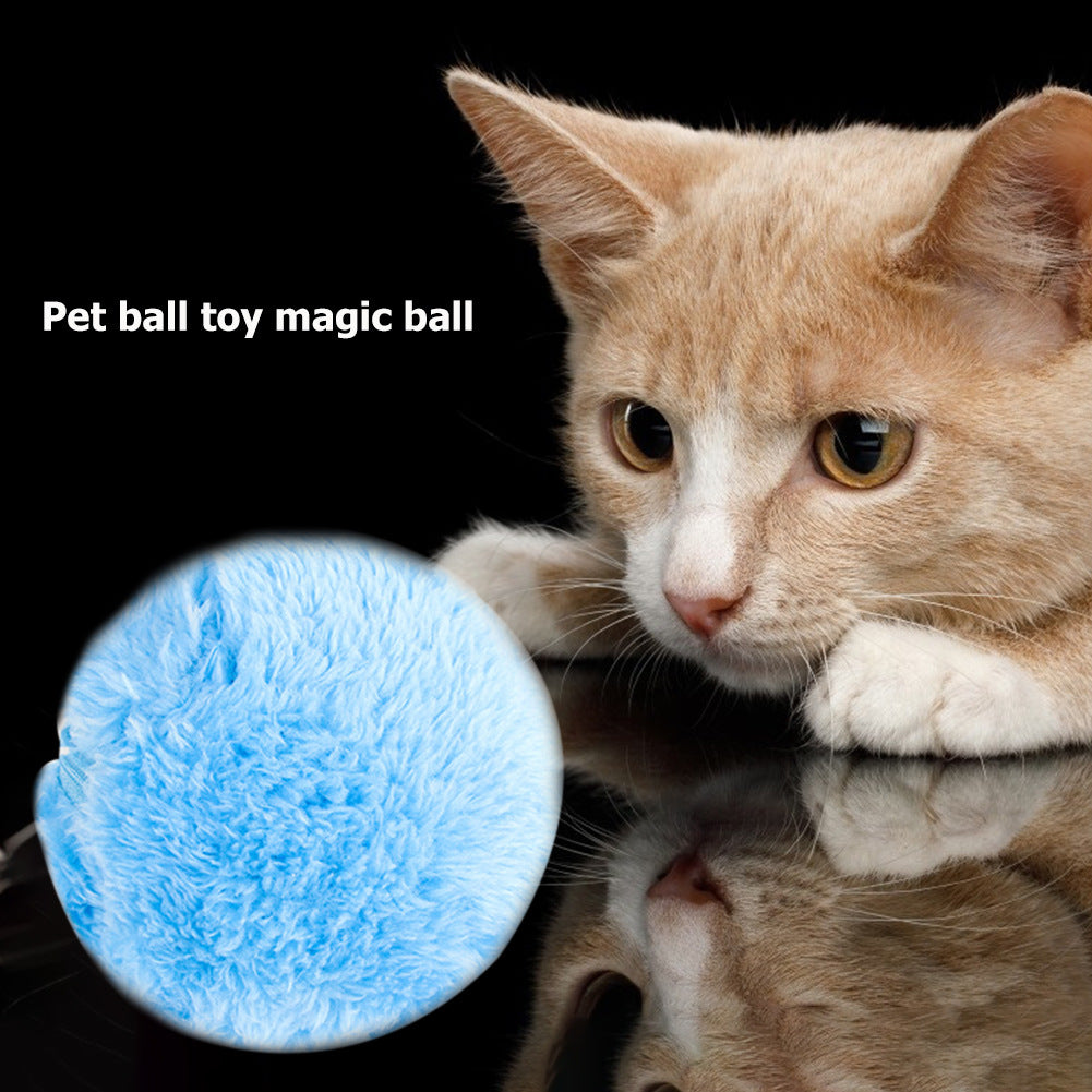 Active Rolling Ball for Pet, Dog Plush Pet Toy Ball, Electric Rolling Set Contains 4 Plush Caps, Interactive pet Toys