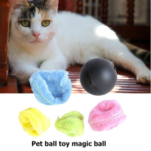 Active Rolling Ball for Pet, Dog Plush Pet Toy Ball, Electric Rolling Set Contains 4 Plush Caps, Interactive pet Toys