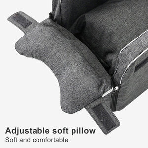Dog Car Seat Pet Booster Seat Armrest Breathable Travel Carrier w Straps Safety Chair Basket