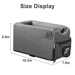 Dog Car Seat Pet Booster Seat Armrest Breathable Travel Carrier w Straps Safety Chair Basket