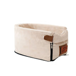 Dog Car Seat Pet Booster Seat Armrest Breathable Travel Carrier w Straps Safety Chair Basket