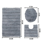 Stripe Bathroom Rugs Bath Mats for Bathroom Luxury Soft Anti-Slip 3 PCS Mats Set Absorbent Bath Rugs Machine Washable