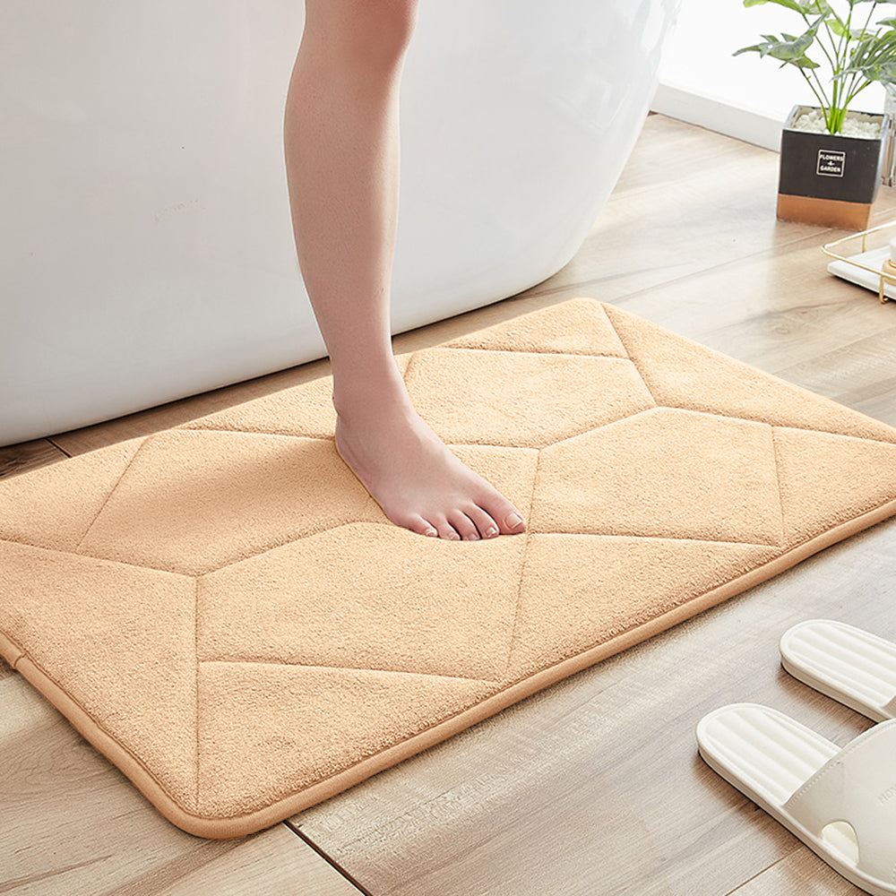 Memory Foam Bathroom Rug Non-Slip Soft Absorbent Washable Easy Care Shower 50 x 80 cm