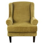 Wingback Chair Sofa Slipcover Velvet Plush High Stretch Cover Slip Resistant Furniture Protector