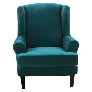 Wingback Chair Sofa Slipcover Velvet Plush High Stretch Cover Slip Resistant Furniture Protector