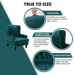 Wingback Chair Sofa Slipcover Velvet Plush High Stretch Cover Slip Resistant Furniture Protector