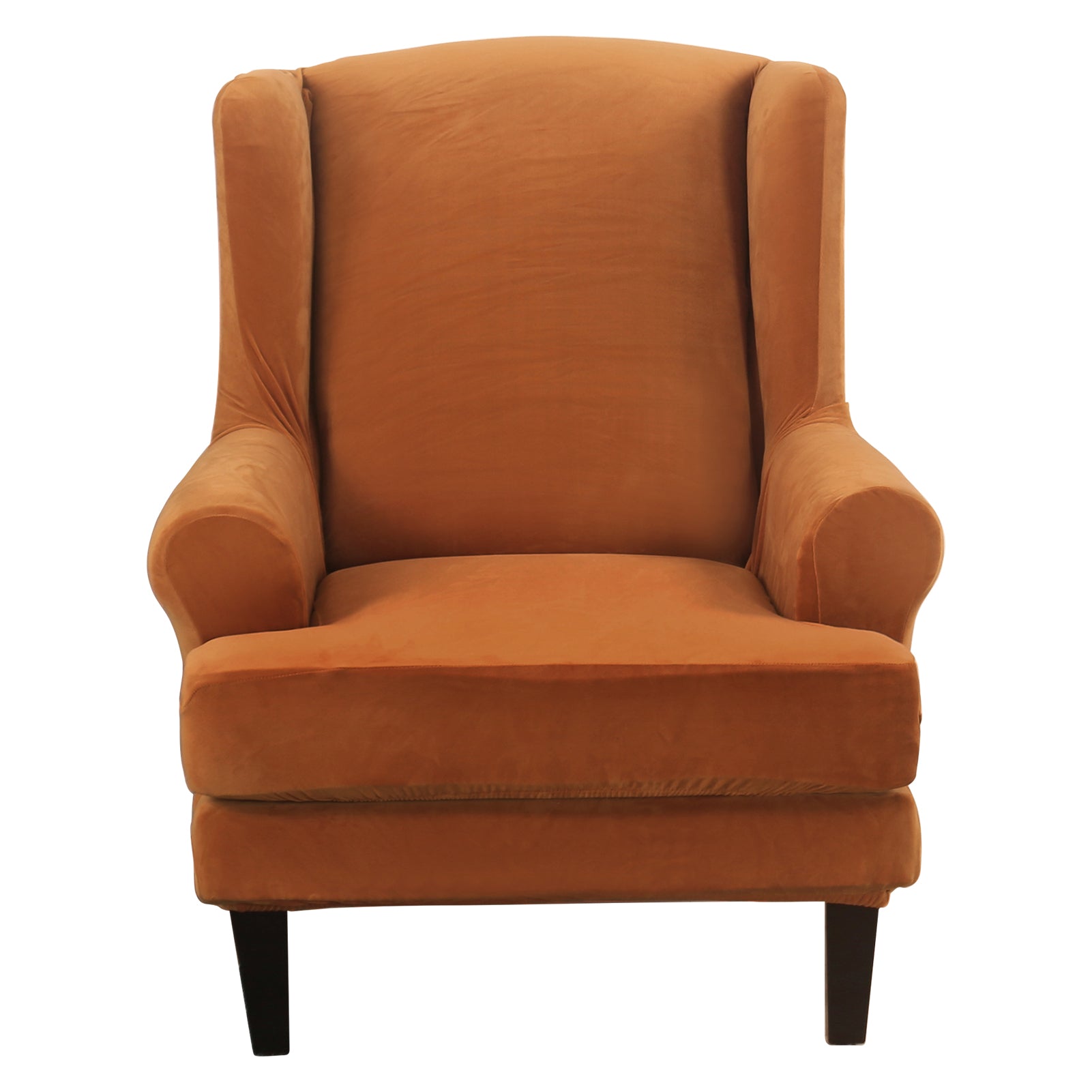 Wingback Chair Sofa Slipcover Velvet Plush High Stretch Cover Slip Resistant Furniture Protector