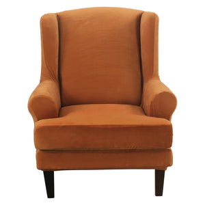 Wingback Chair Sofa Slipcover Velvet Plush High Stretch Cover Slip Resistant Furniture Protector
