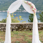 Hochzeit Bogen Chiffon Drapierung 2,3 Fuß * 18 Fuß Chiffon Tischläufer für Zeremonie und Empfang Kulisse Dekoration, 4 Farben