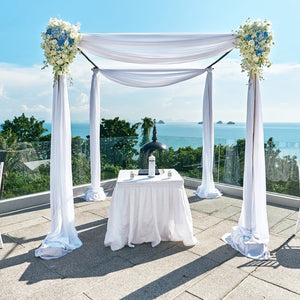 Hochzeit Bogen Chiffon Drapierung 2,3 Fuß * 18 Fuß Chiffon Tischläufer für Zeremonie und Empfang Kulisse Dekoration, 4 Farben