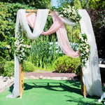 Hochzeit Bogen Chiffon Drapierung 2,3 Fuß * 18 Fuß Chiffon Tischläufer für Zeremonie und Empfang Kulisse Dekoration, 4 Farben