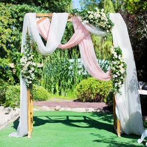 Hochzeit Bogen Chiffon Drapierung 2,3 Fuß * 18 Fuß Chiffon Tischläufer für Zeremonie und Empfang Kulisse Dekoration, 4 Farben
