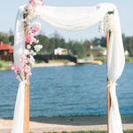 Hochzeit Bogen Chiffon Drapierung 2,3 Fuß * 18 Fuß Chiffon Tischläufer für Zeremonie und Empfang Kulisse Dekoration, 4 Farben
