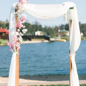 Hochzeit Bogen Chiffon Drapierung 2,3 Fuß * 18 Fuß Chiffon Tischläufer für Zeremonie und Empfang Kulisse Dekoration, 4 Farben