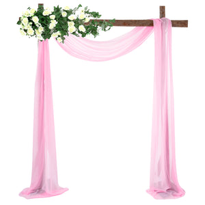 Hochzeit Bogen Chiffon Drapierung 2,3 Fuß * 18 Fuß Chiffon Tischläufer für Zeremonie und Empfang Kulisse Dekoration, 4 Farben