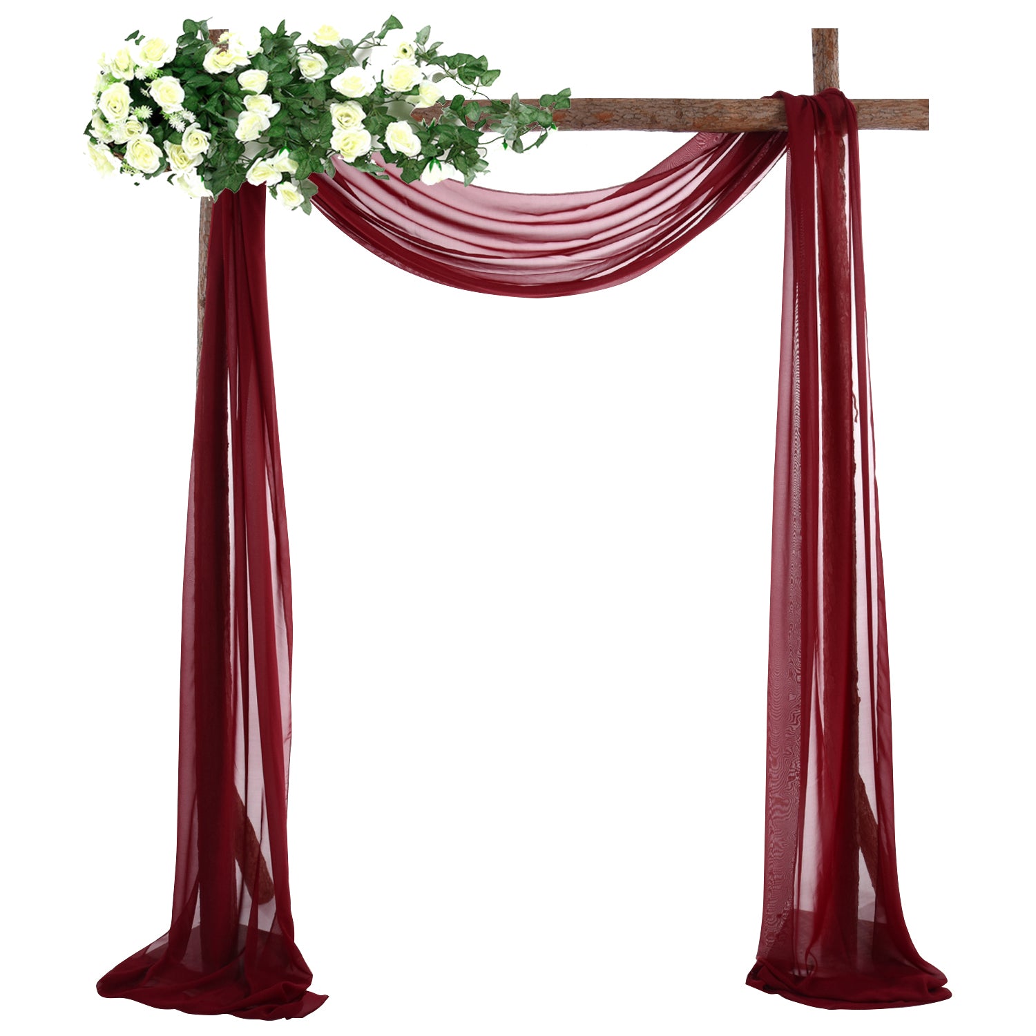 Hochzeit Bogen Chiffon Drapierung 2,3 Fuß * 18 Fuß Chiffon Tischläufer für Zeremonie und Empfang Kulisse Dekoration, 4 Farben