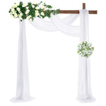 Hochzeit Bogen Chiffon Drapierung 2,3 Fuß * 18 Fuß Chiffon Tischläufer für Zeremonie und Empfang Kulisse Dekoration, 4 Farben