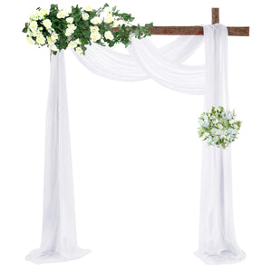 Hochzeit Bogen Chiffon Drapierung 2,3 Fuß * 18 Fuß Chiffon Tischläufer für Zeremonie und Empfang Kulisse Dekoration, 4 Farben