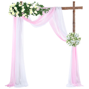 Hochzeit Bogen Chiffon Drapierung 2,3 Fuß * 18 Fuß Chiffon Tischläufer für Zeremonie und Empfang Kulisse Dekoration, 4 Farben