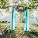 Hochzeit Bogen Chiffon Drapierung 2,3 Fuß * 18 Fuß Chiffon Tischläufer für Zeremonie und Empfang Kulisse Dekoration, 4 Farben
