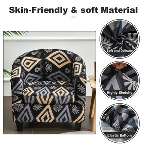 2 Pieces Stretch Couch Slipcover Printed Club Chair Slipcover Geometric Pattern Tub Chair Slipcover, 20 Style