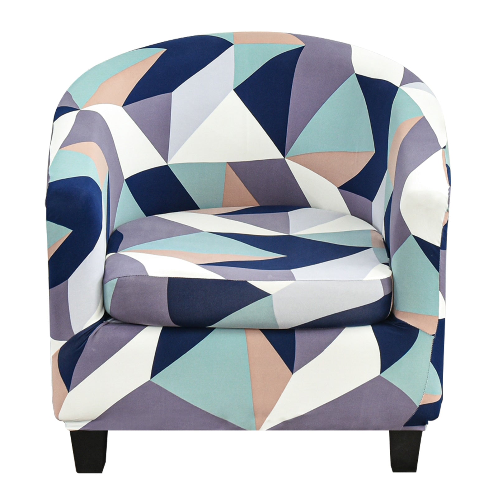 2 Pieces Stretch Couch Slipcover Printed Club Chair Slipcover Geometric Pattern Tub Chair Slipcover, 20 Style