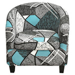 2 Pieces Stretch Couch Slipcover Printed Club Chair Slipcover Geometric Pattern Tub Chair Slipcover, 20 Style