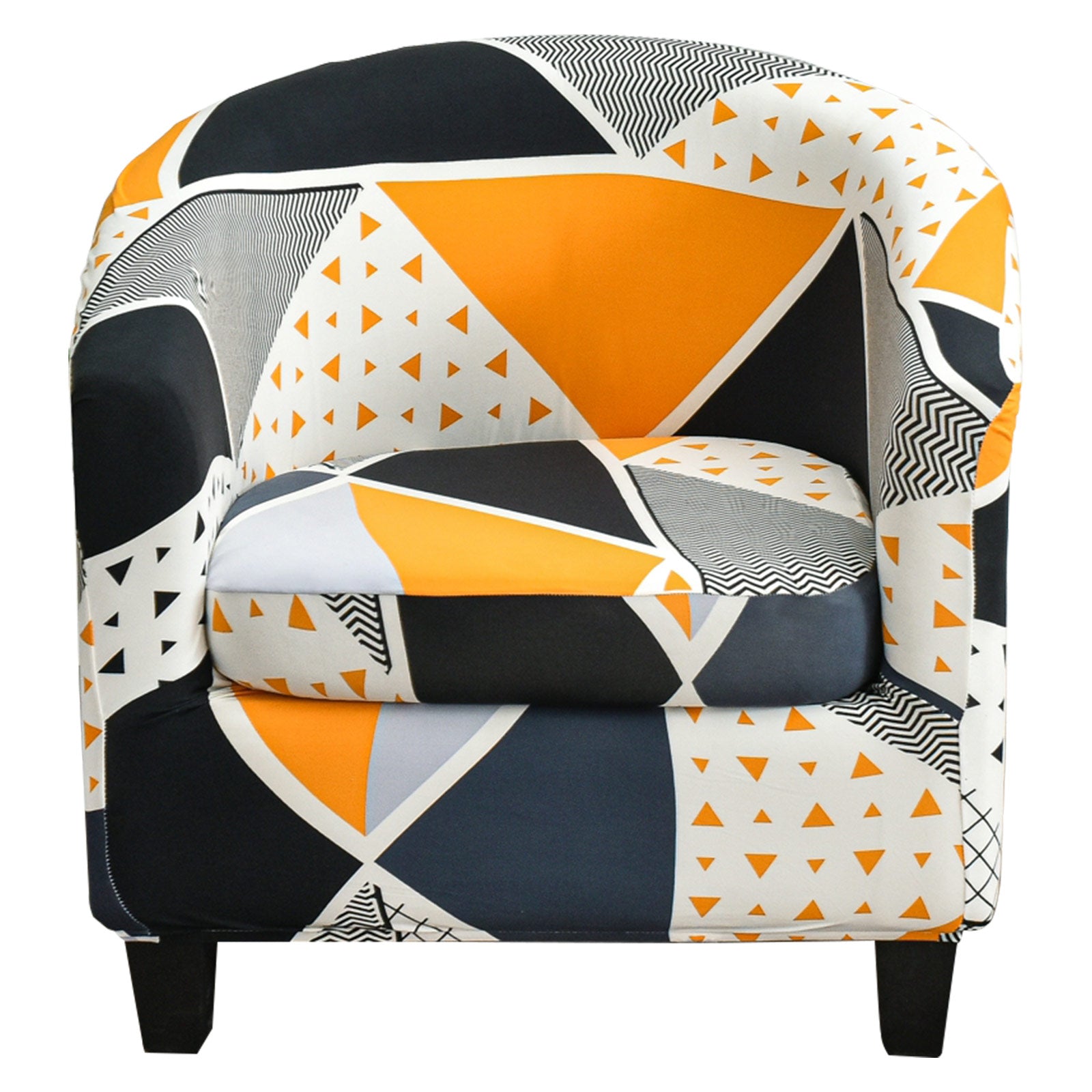 2 Pieces Stretch Couch Slipcover Printed Club Chair Slipcover Geometric Pattern Tub Chair Slipcover, 20 Style