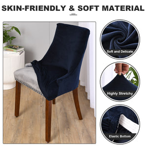 Velvet - Wingback Chair Cover Slipcover - Reusable -  Arm Chair Protector Cover