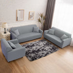 6 PCS Stretch Sofa Covers Pure Color Furniture Protective Cover 1 Triple 1 Double 1 Single Seat and 3 Pillowcases Combination