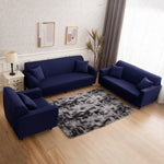 6 PCS Stretch Sofa Covers Pure Color Furniture Protective Cover 1 Triple 1 Double 1 Single Seat and 3 Pillowcases Combination