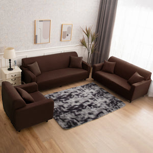 6 PCS Stretch Sofa Covers Pure Color Furniture Protective Cover 1 Triple 1 Double 1 Single Seat and 3 Pillowcases Combination