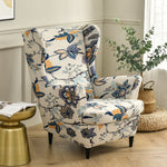 Stretch Wingback Chair Sofa Slipcover Printed Spandex Sofa Covers Furniture Protector Slip Resistant Soft, 14 Styles