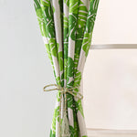 2PCS Green Leaf Curtains for Living Room- Monstera Plant Print Window Treatment Panels Blackout for Kids Bedroom Nursery Decor