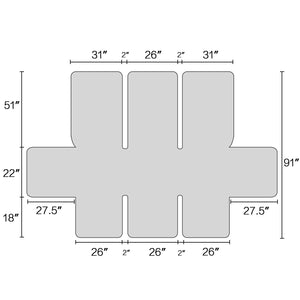 Easy-Going Loveseat Recliner Cover Reversible Couch Cover for Double/Three Recliner Quilted Material Waterproof