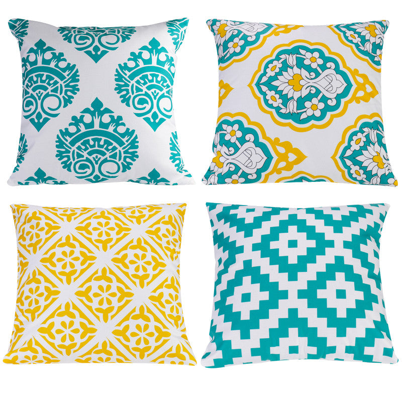 Set of 4 Decorative Cushion Covers 45 x 45 cm