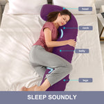 J-shaped Pregnancy Pillow Nursing Pillow Side Sleepers Head Neck Stomach Support Velour 65 x 125 cm