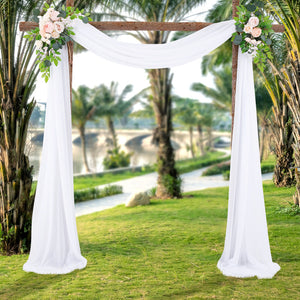 Wedding Arch Decoration Curtain with 2 Artificial Flower Garland