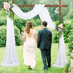 Wedding Arch Decoration Curtain with 2 Artificial Flower Garland