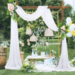 Wedding Arch Decoration Curtain with 2 Artificial Flower Garland