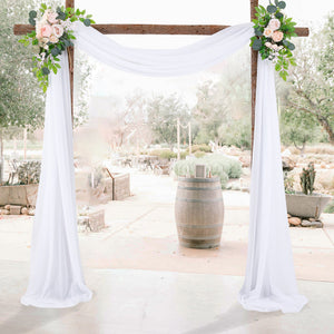 Wedding Arch Decoration Curtain with 2 Artificial Flower Garland