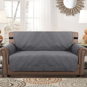 (2 seaters) water-resistant sofa cover, non-slip couch cover with elastic straps, armchair cover, soft quilted seat for dogs and pets