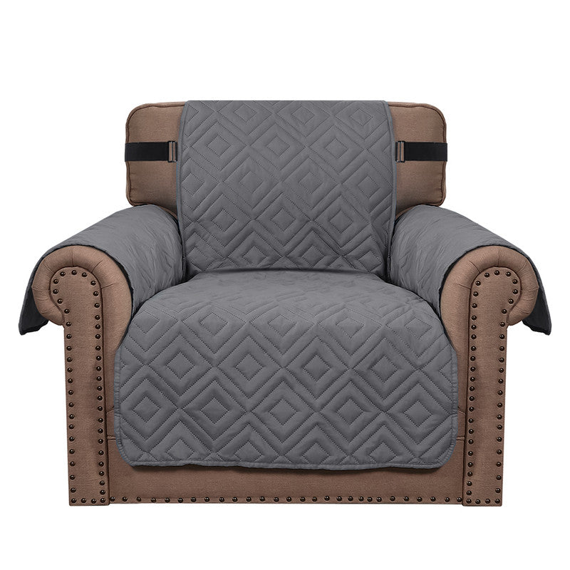 (1 seater) water-resistant sofa cover, non-slip couch cover with elastic straps, armchair cover, soft quilted seat for dogs and pets