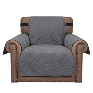 (1 seater) water-resistant sofa cover, non-slip couch cover with elastic straps, armchair cover, soft quilted seat for dogs and pets