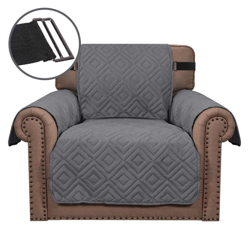 (1 seater) water-resistant sofa cover, non-slip couch cover with elastic straps, armchair cover, soft quilted seat for dogs and pets