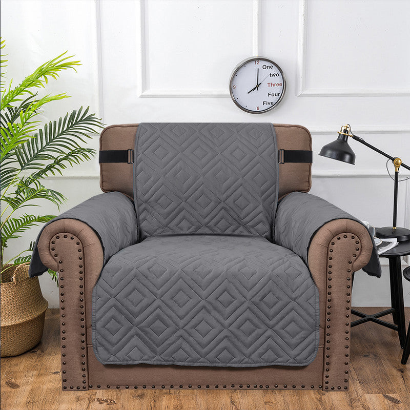 (1 seater) water-resistant sofa cover, non-slip couch cover with elastic straps, armchair cover, soft quilted seat for dogs and pets