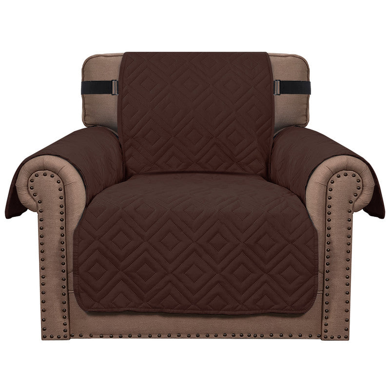 (1 seater) water-resistant sofa cover, non-slip couch cover with elastic straps, armchair cover, soft quilted seat for dogs and pets