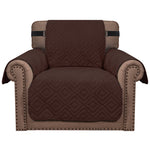 (1 seater) water-resistant sofa cover, non-slip couch cover with elastic straps, armchair cover, soft quilted seat for dogs and pets