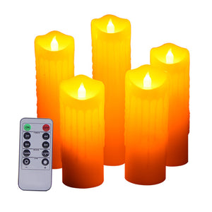 Flameless Candles Led Ivory Real Wax Battery Candles with Remote Timer for Exquisite Decor Outdoor Heat Resistant with Realistic Moving Wick Flames