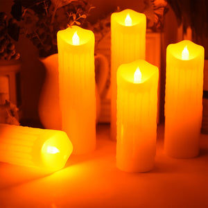 Flameless Candles Led Ivory Real Wax Battery Candles with Remote Timer for Exquisite Decor Outdoor Heat Resistant with Realistic Moving Wick Flames